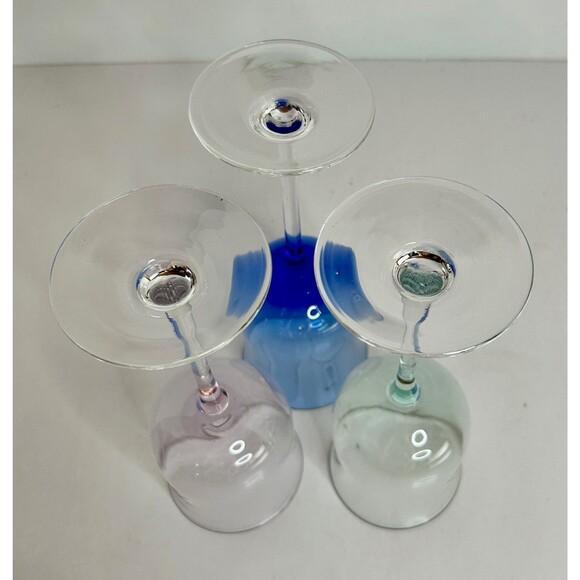 Block Crystal KALEIDOSCOPE All Purpose Wine Glass Goblet (s) LOT OF 3 Colors - Picture 3 of 5